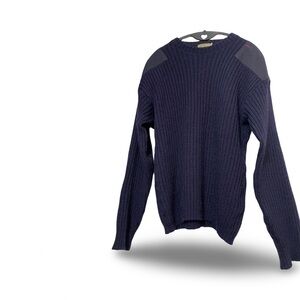 L.L. Bean Men’s Vintage Dark Blue Wool Crewneck Sweater